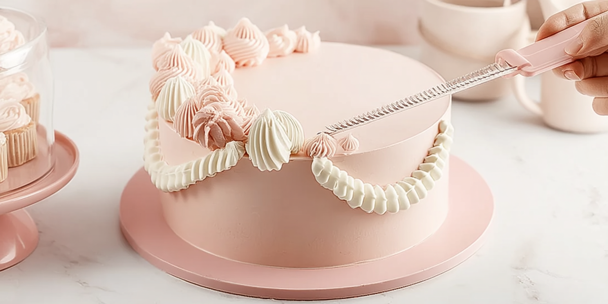 Peigne à pâtisserie pour décorer un gâteau avec crème