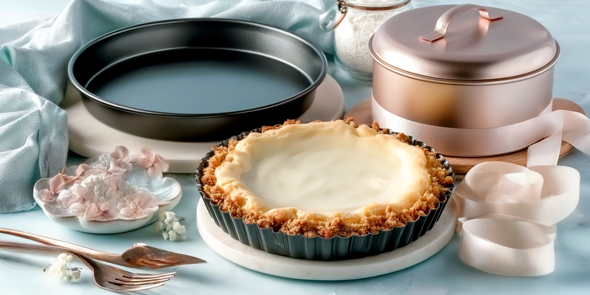 Moules à tarte et pâtisserie avec tarte maison