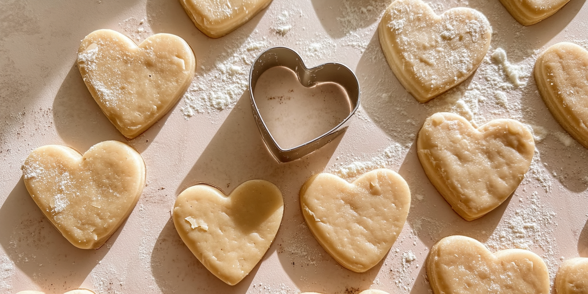 Biscuits en forme de cœur avec emporte-pièce pâtissier