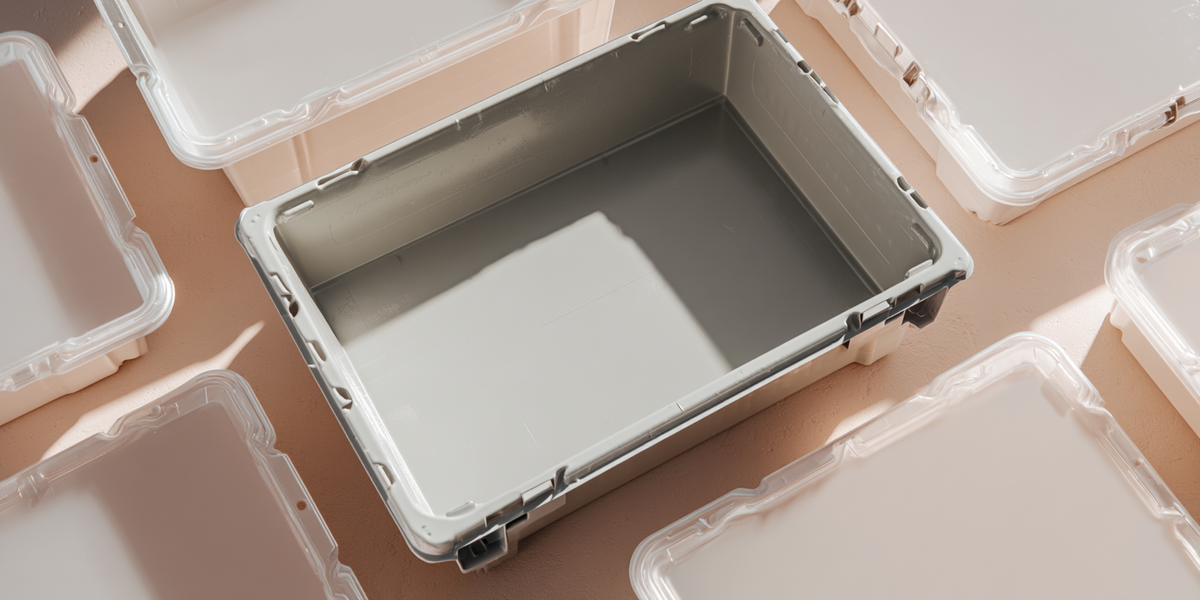 Bac de rangement rectangulaire avec couvercle transparent