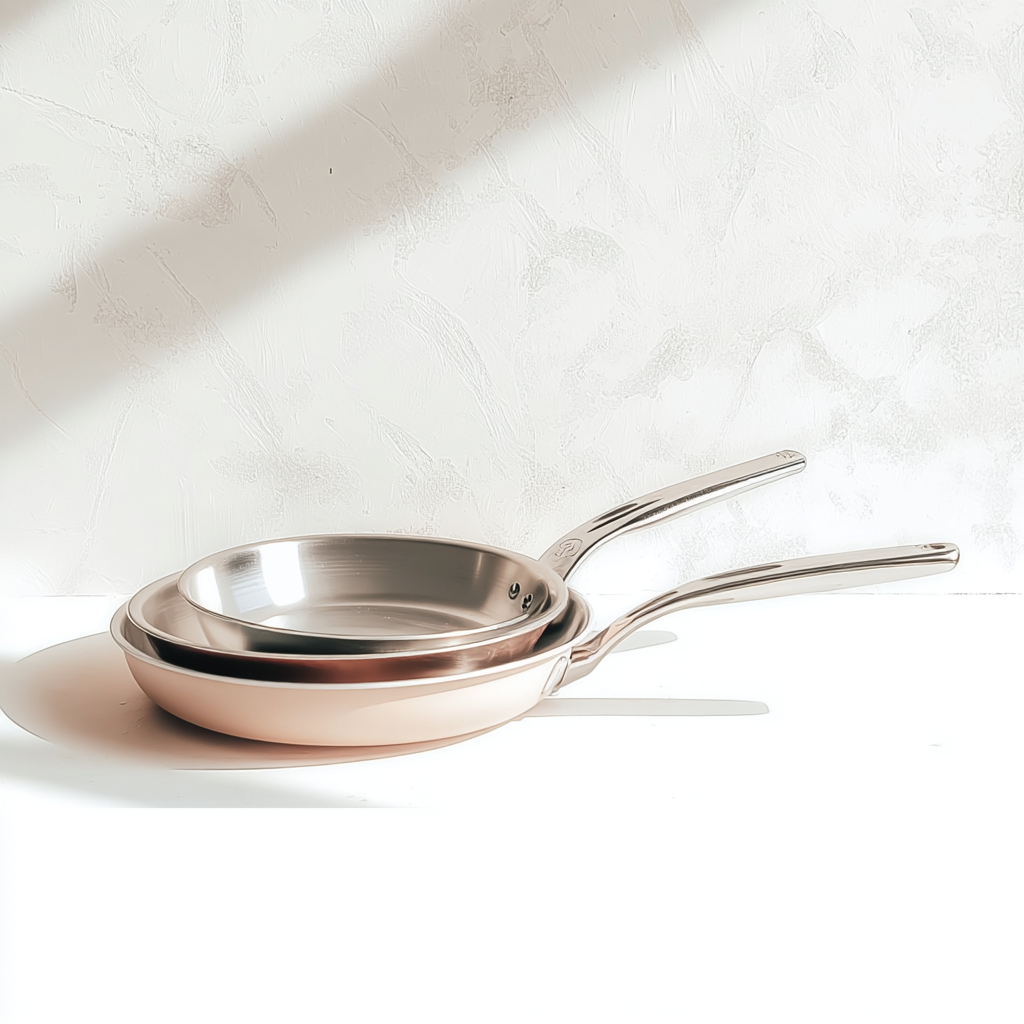 Poêles de cuisson en inox avec manches longs