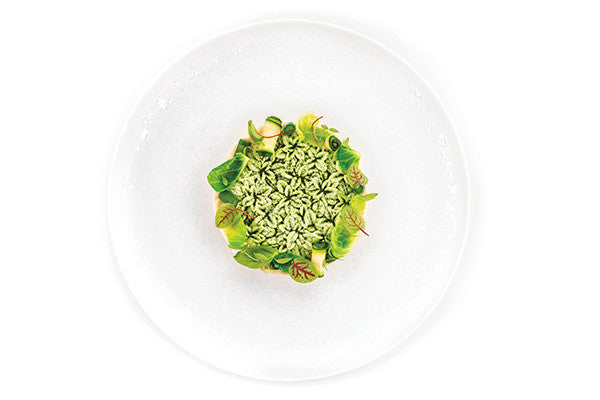 Présentation d’un dressage rond avec décor floral