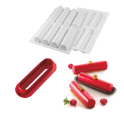 Moule silicone Finger 8 empreintes avec découpoir – Entremets individuels à la framboise