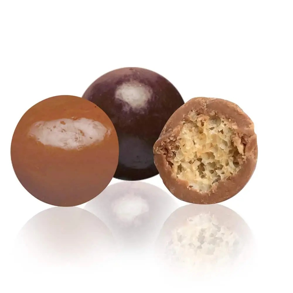 Boules croustillantes enrobées de chocolat
