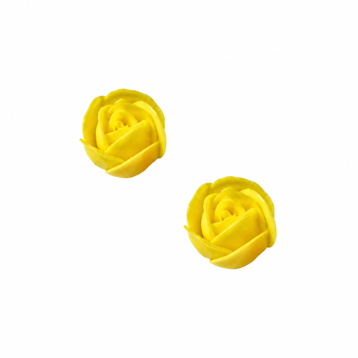 Petites roses jaunes en azyme 4 cm PatisDécor 