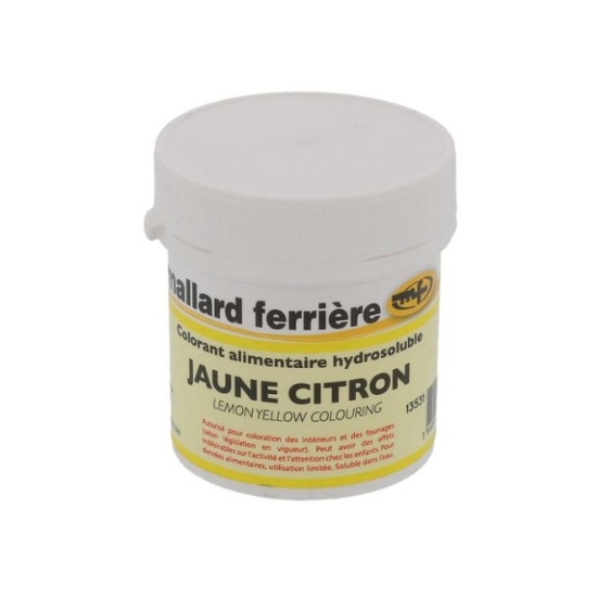 Colorant alimentaire jaune citron Mallard Ferrière
