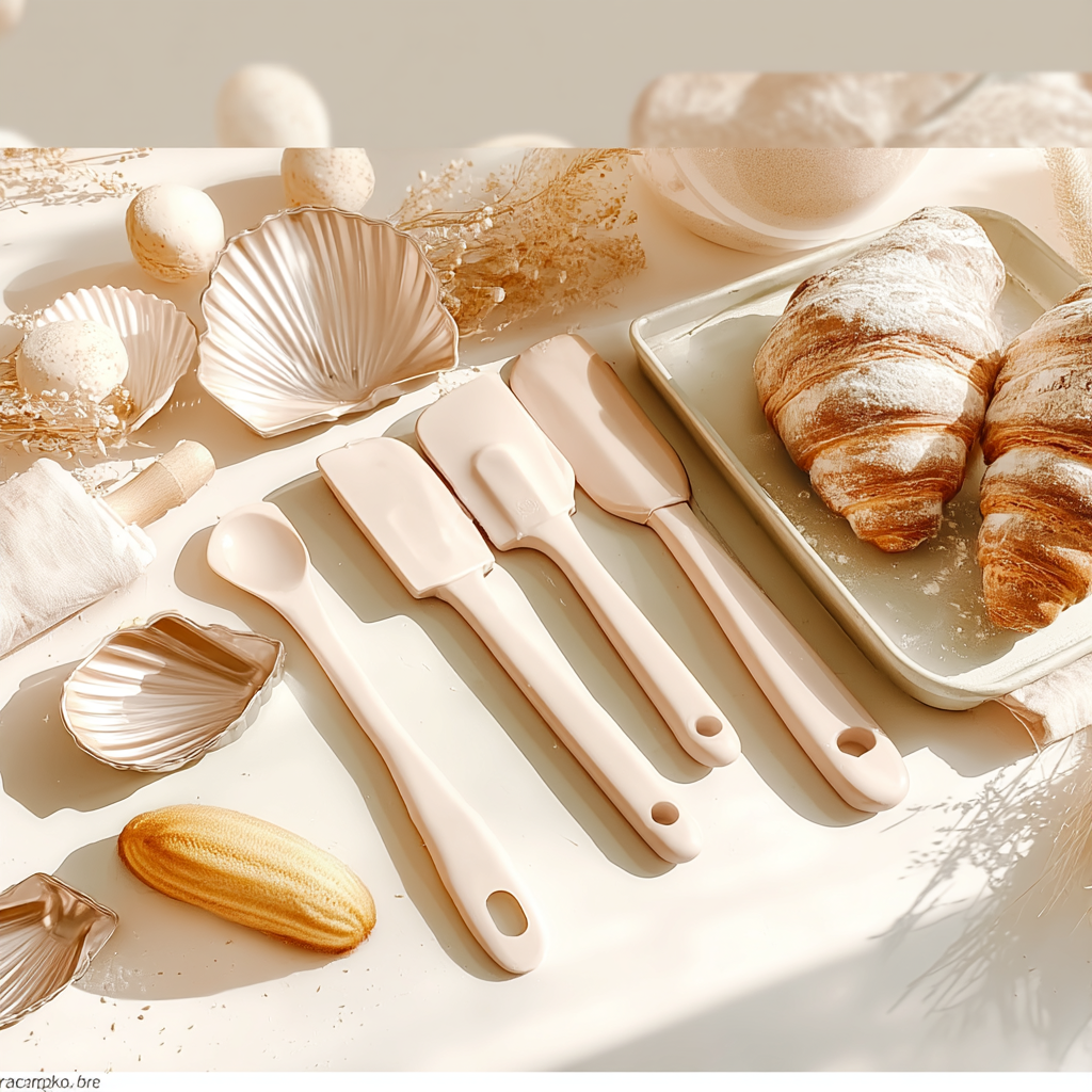 Spatules et ustensiles de pâtisserie avec moules à