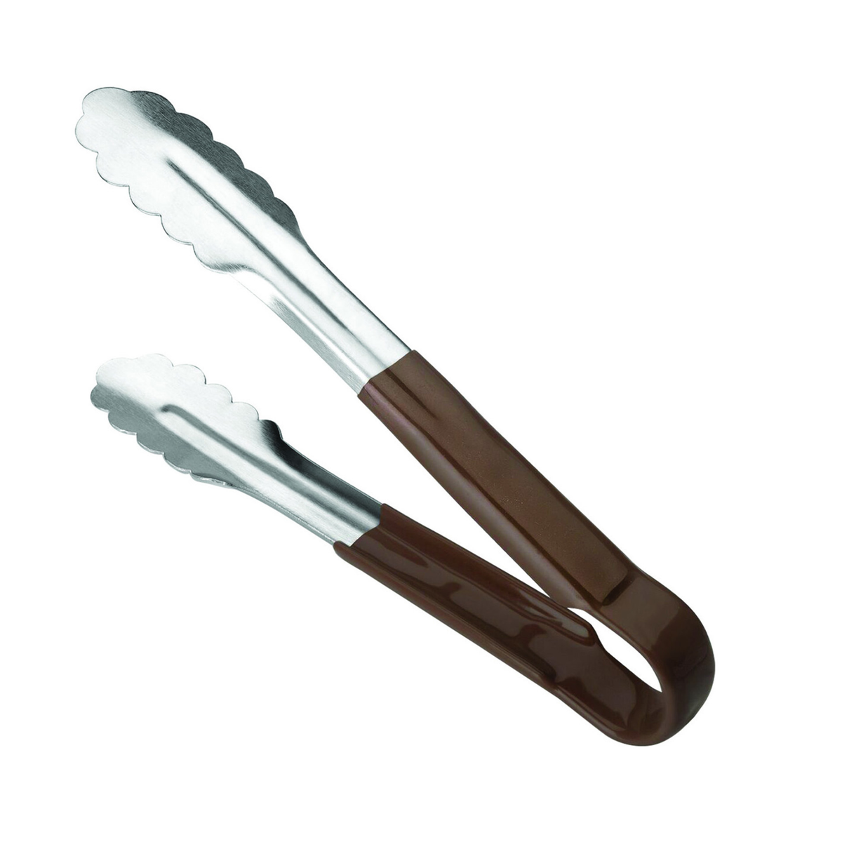 Pince de service en inox avec manche marron