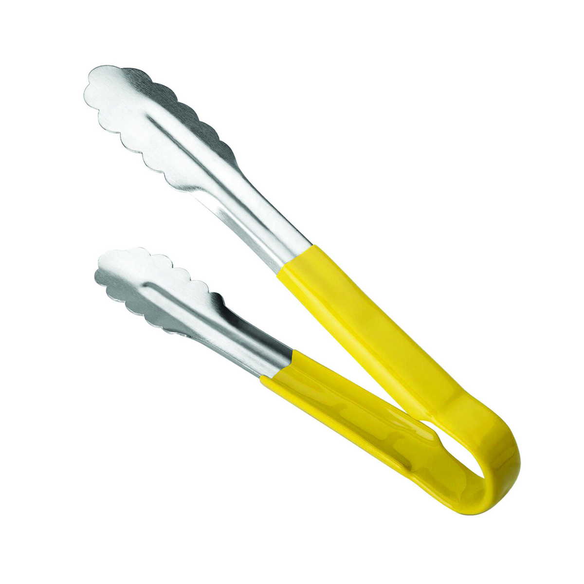 Pince de service en inox avec manche jaune