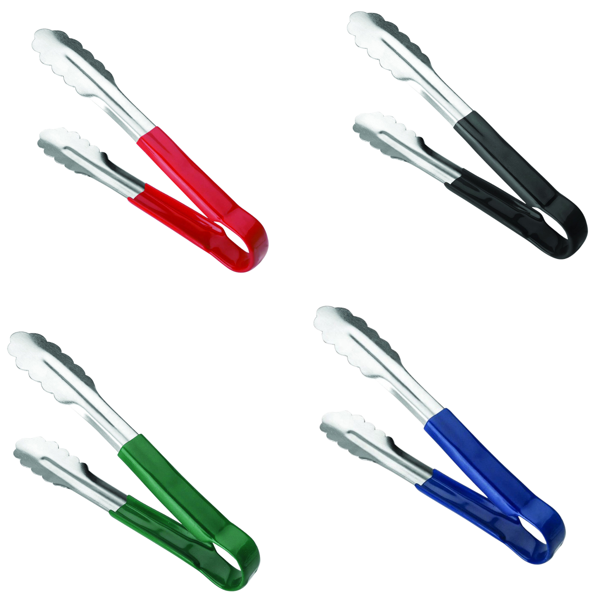 Pince de service en inox avec manche coloré