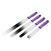 Lot de 4 spatules coudées en inox, manches violets
