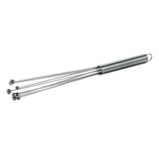 Fouet à billes en inox avec manche métallique
