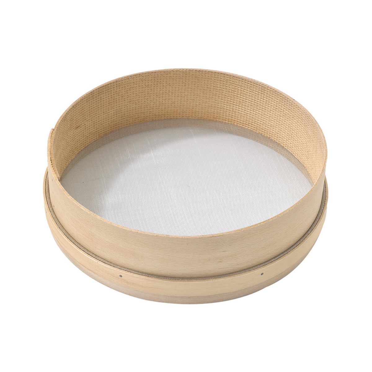 Tamis rond en bois à maille fine
