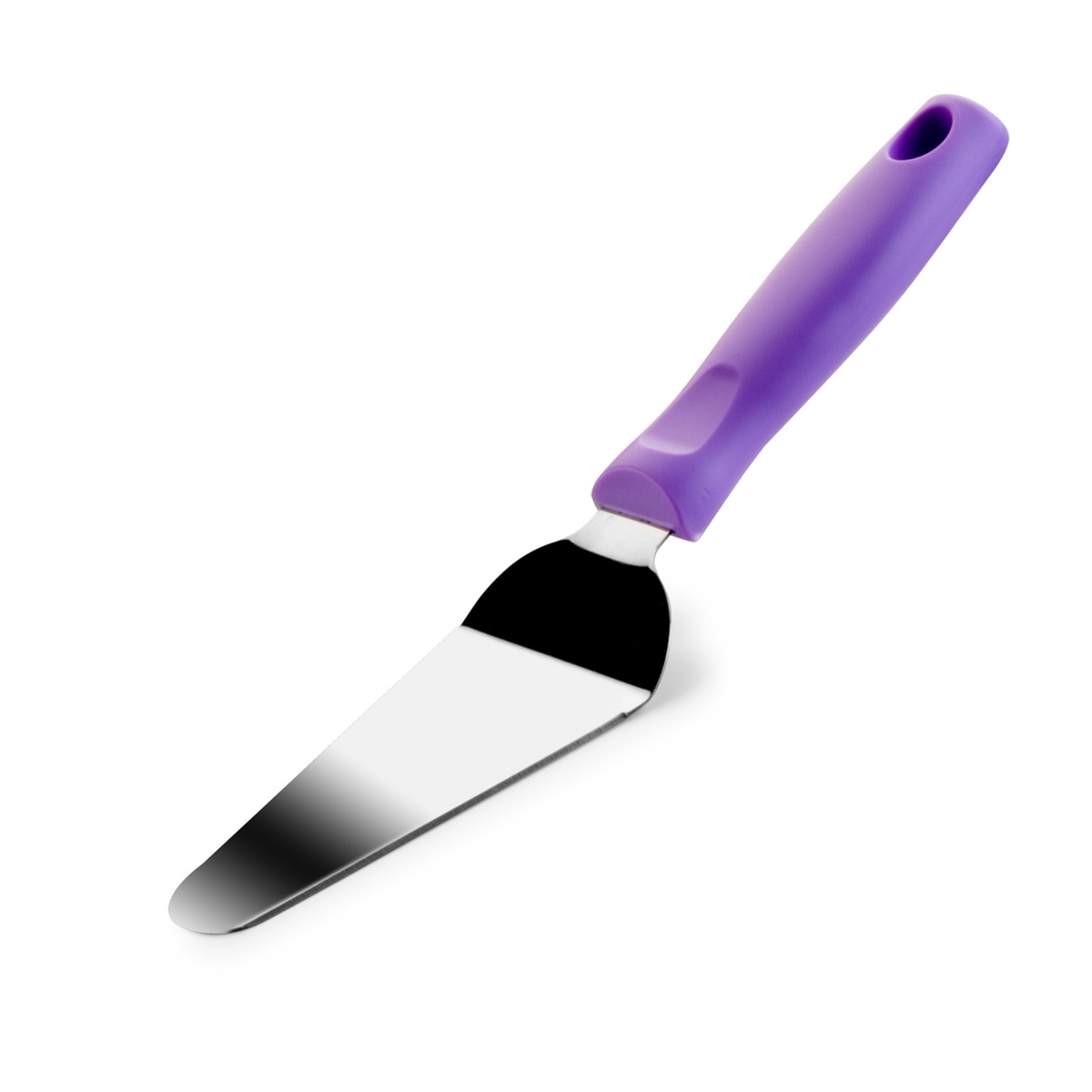 Spatule pelle à gâteau en inox, manche violet
