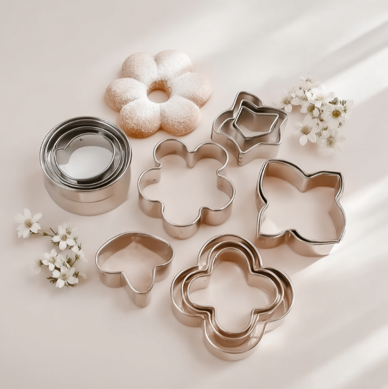 Emporte-pièces en inox de différentes formes pour biscuits et pâtisseries