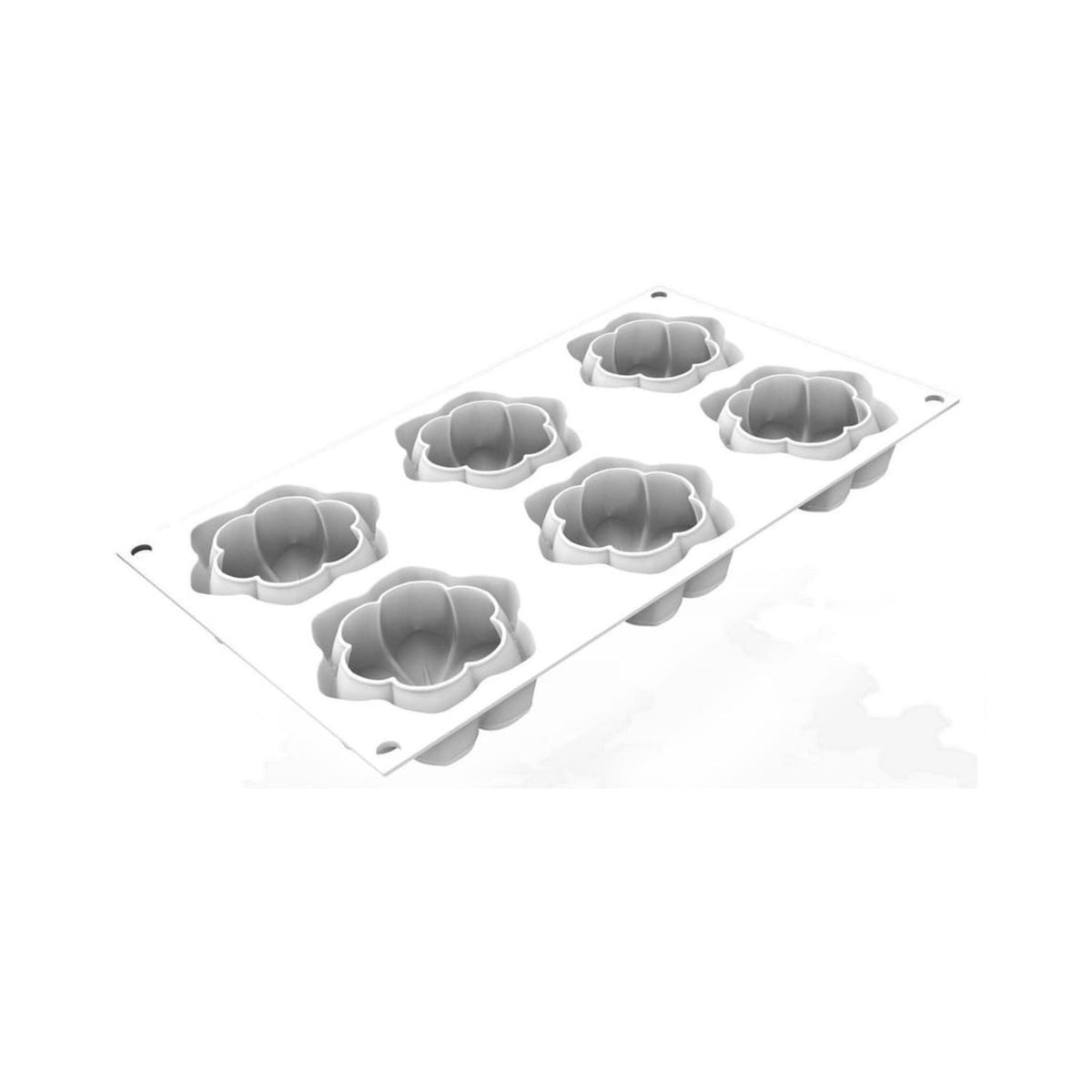 Moule silicone 6 empreintes en forme de fleur vue intérieure