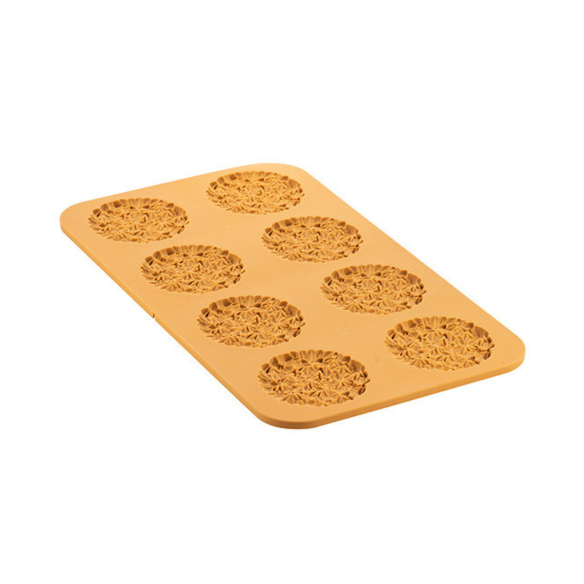 Moule silicone 8 empreintes rondes motif floral