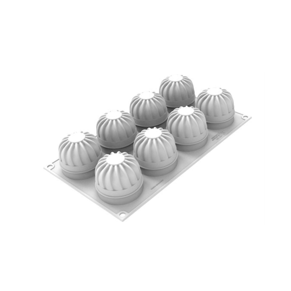 Moule silicone 8 empreintes cannelées vue extérieure