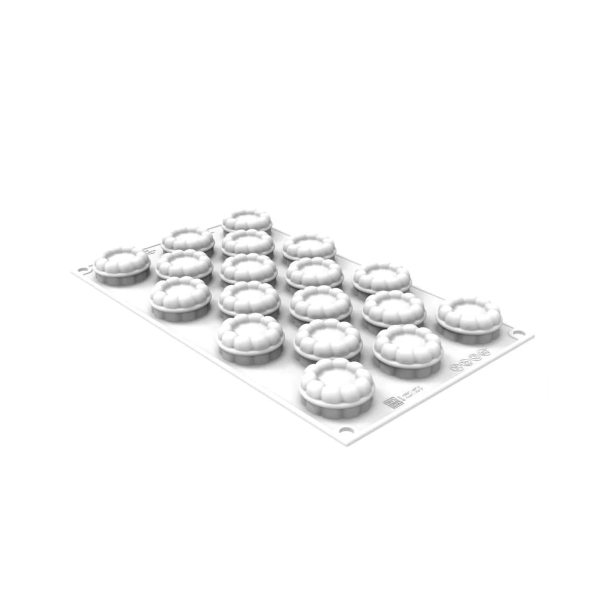 Moule silicone 15 empreintes rondes cannelées vue extérieure