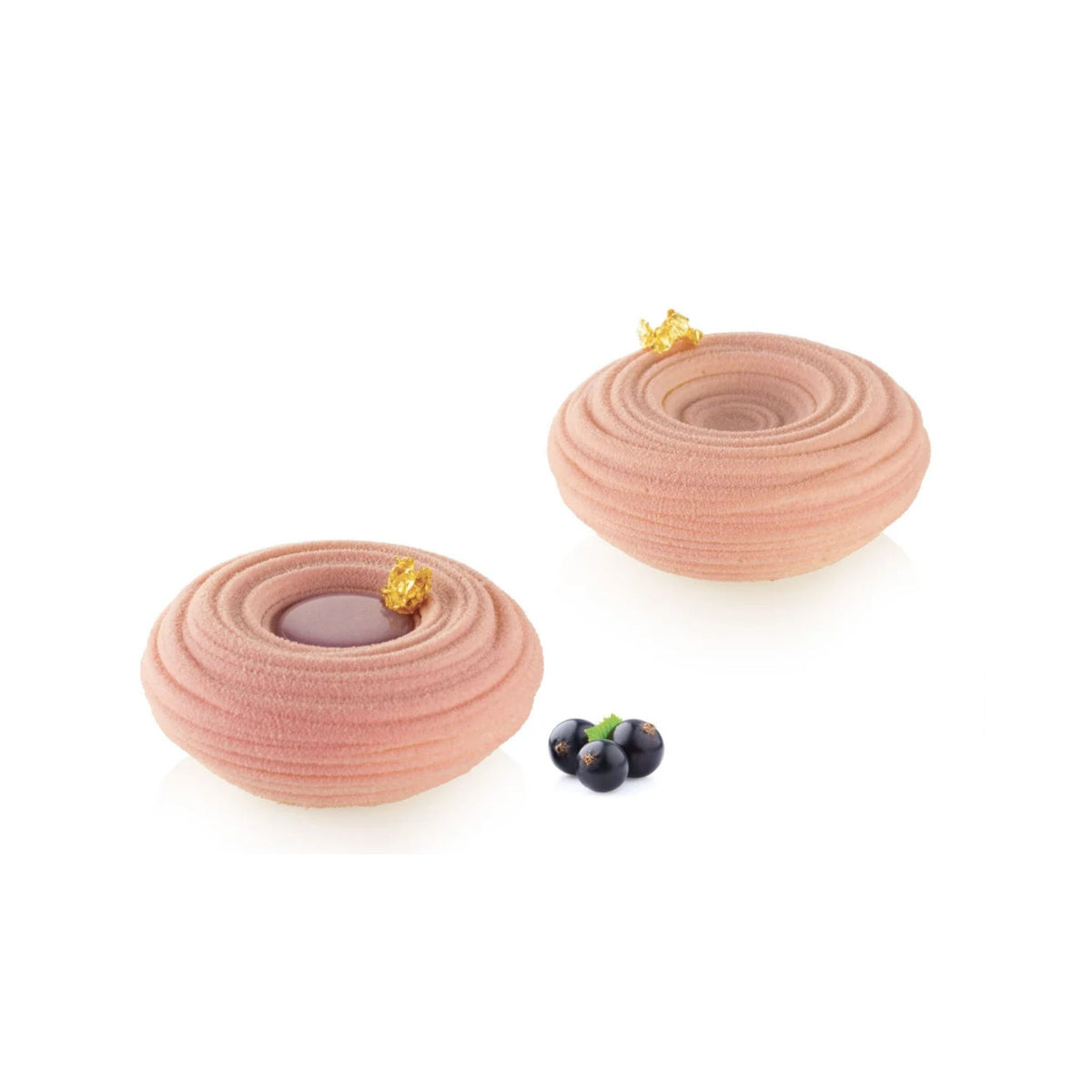 Entremets individuels ronds striés