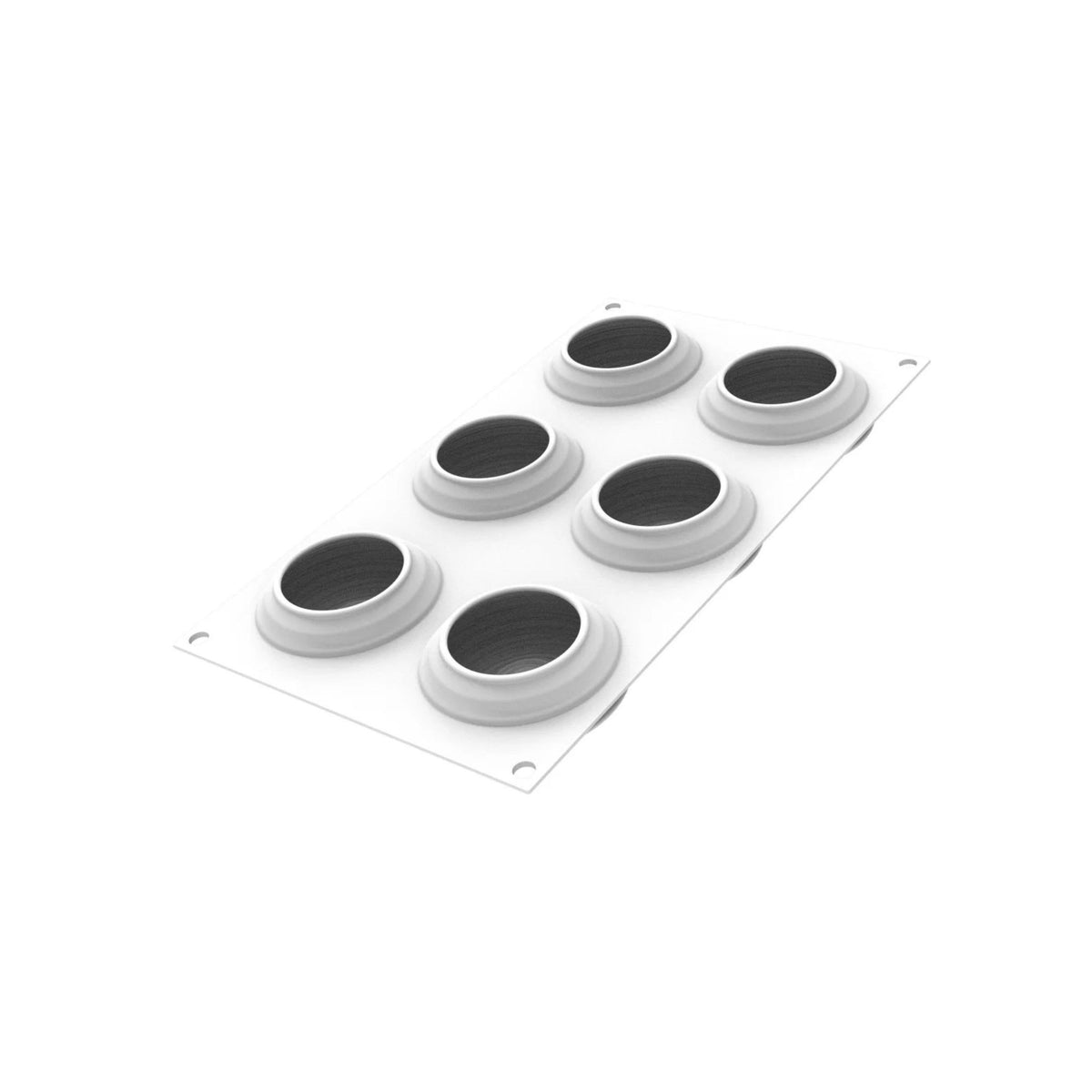 Moule silicone 6 entremets ronds striés vue intérieure