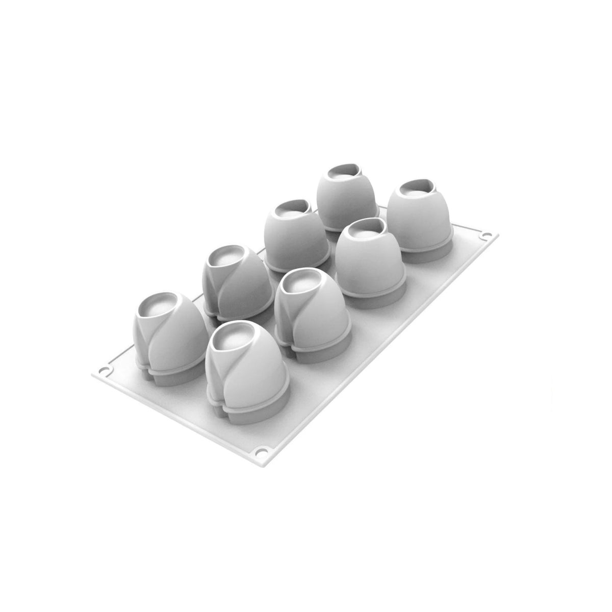 Moule silicone 8 empreintes forme arrondie vue extérieure