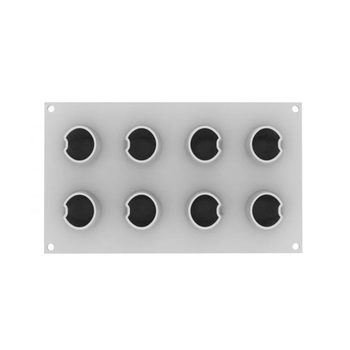 Moule silicone 8 empreintes forme arrondie vue de dessus