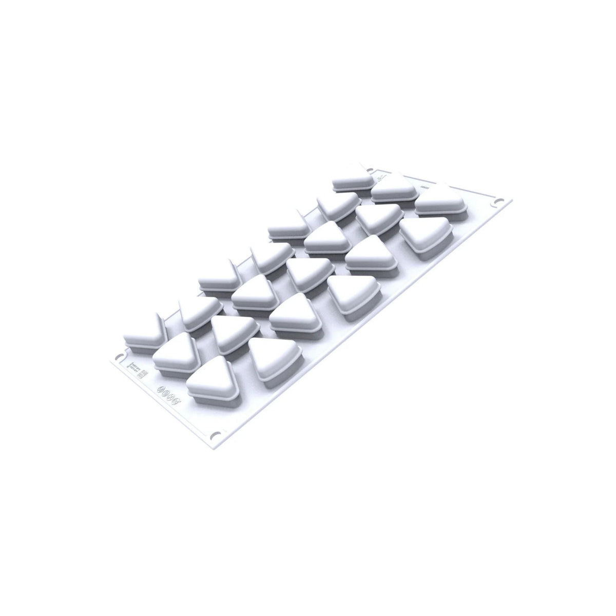 Moule silicone 20 empreintes triangulaires vue extérieure