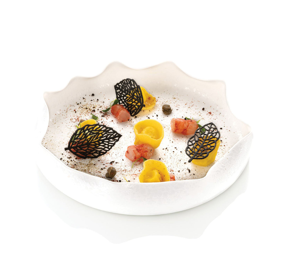Décors petites feuilles ajourées pour dressage à l’assiette
