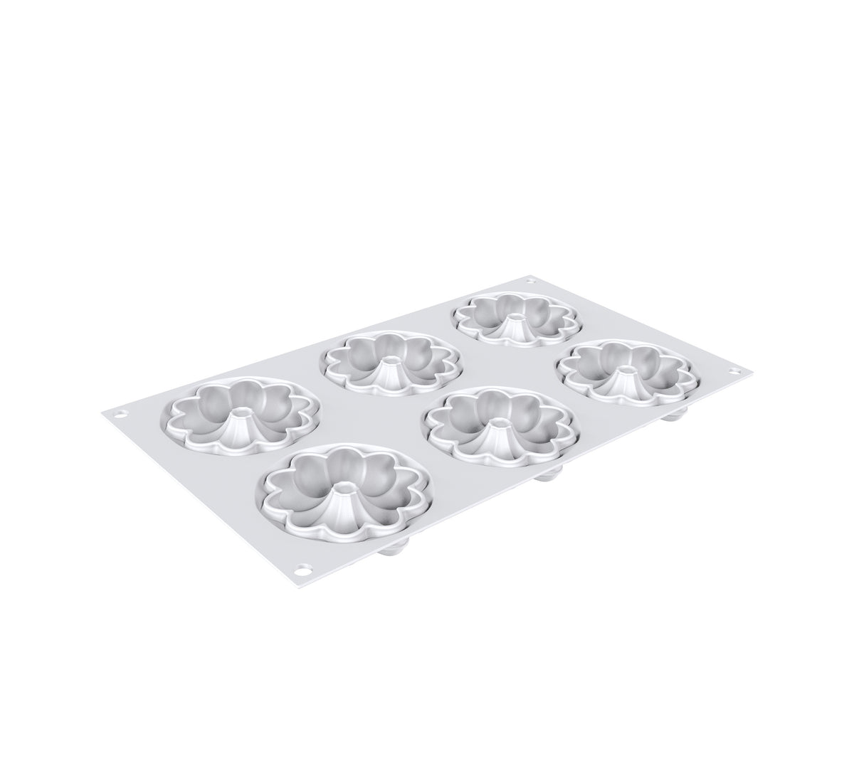 Moule silicone 6 couronnes fleuries vue intérieure