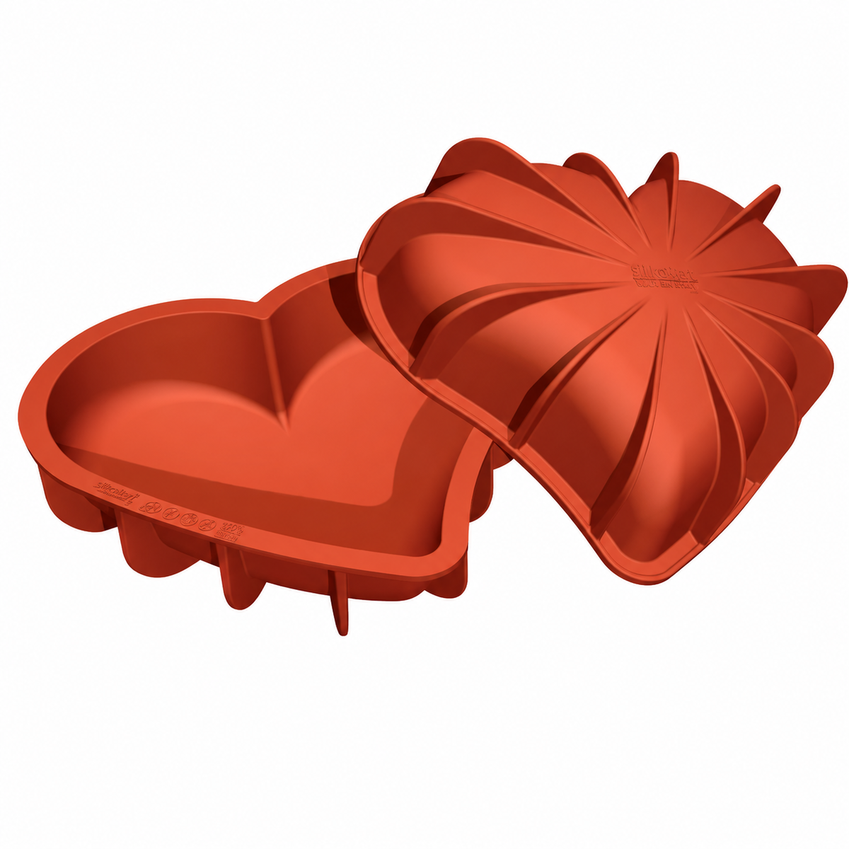 Moule silicone Silikomart en forme de cœur – vue intérieure et extérieure