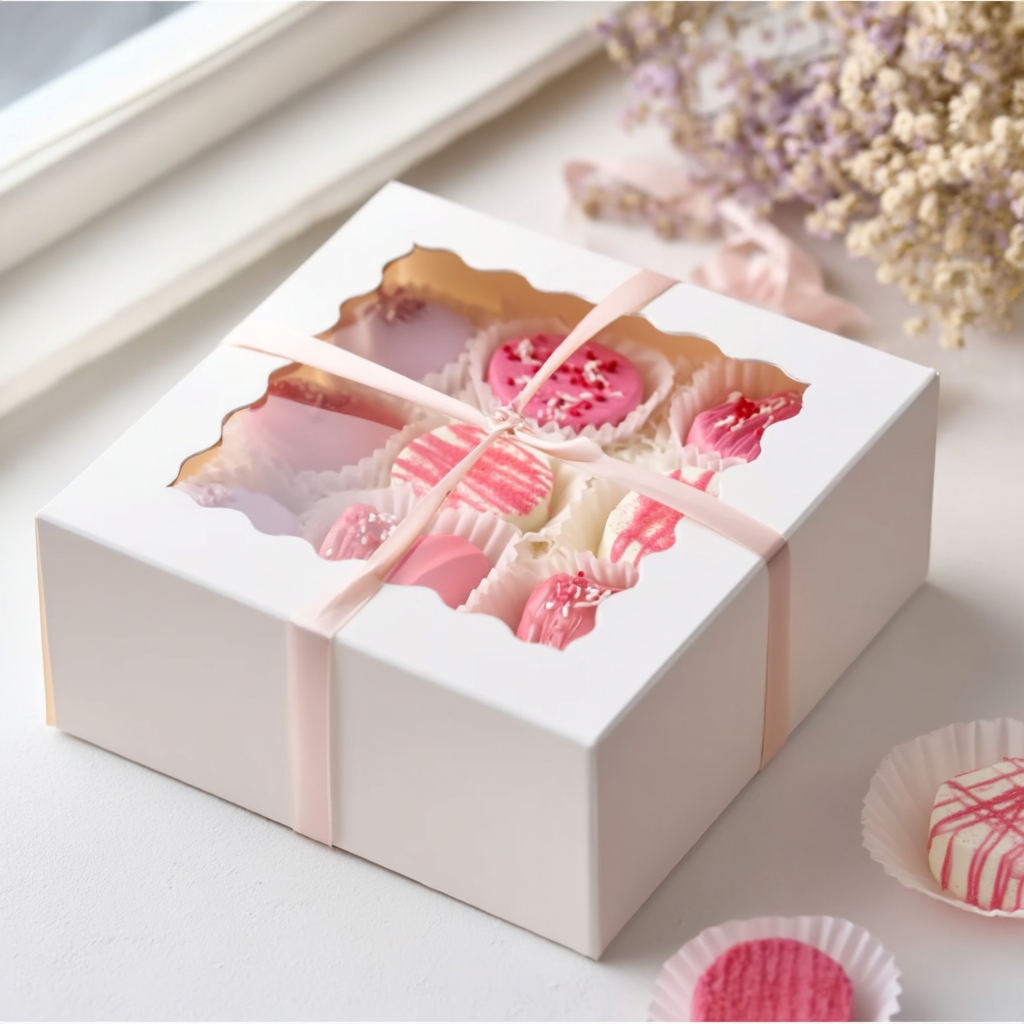 Boîte à fenêtre pour chocolats, confiseries et petites créations pâtissières