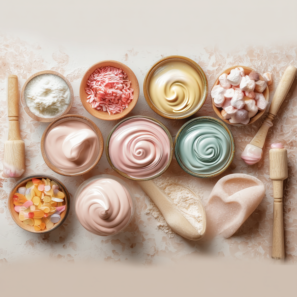 Préparations et décorations colorées pour pâtisserie