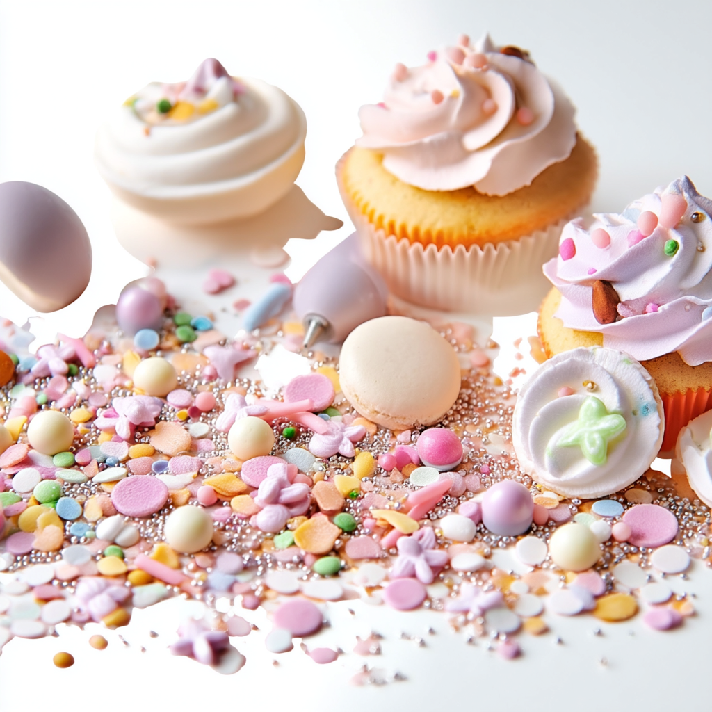 Décorations en sucre colorées pour cupcakes, gâteaux et créations pâtissières