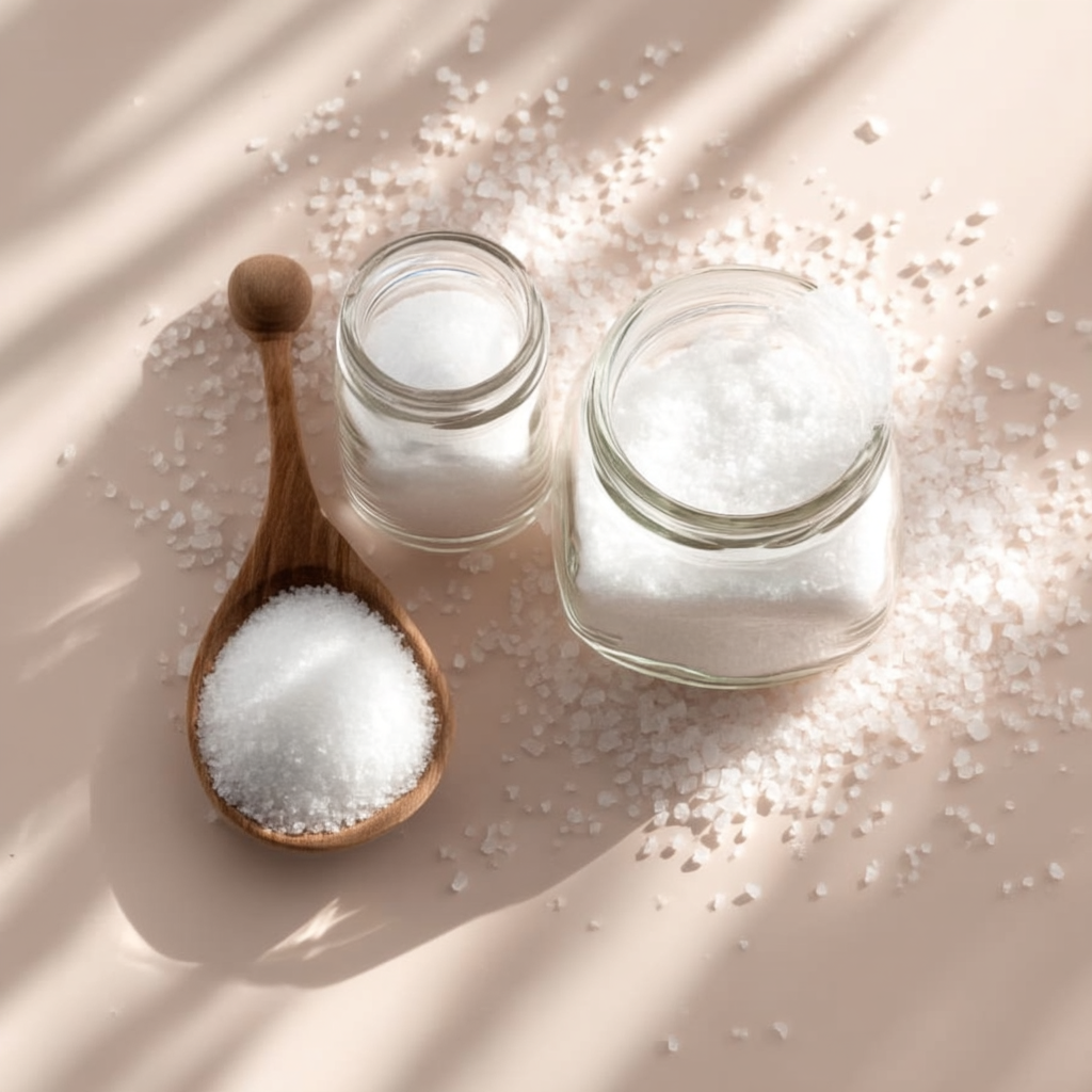 Sucre blanc en poudre et en cristaux