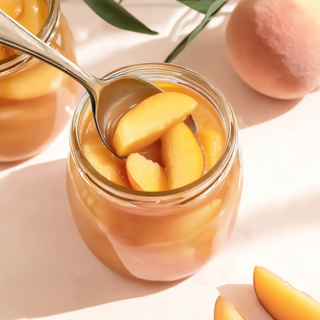 Pêches au sirop en bocal pour pâtisserie et desserts