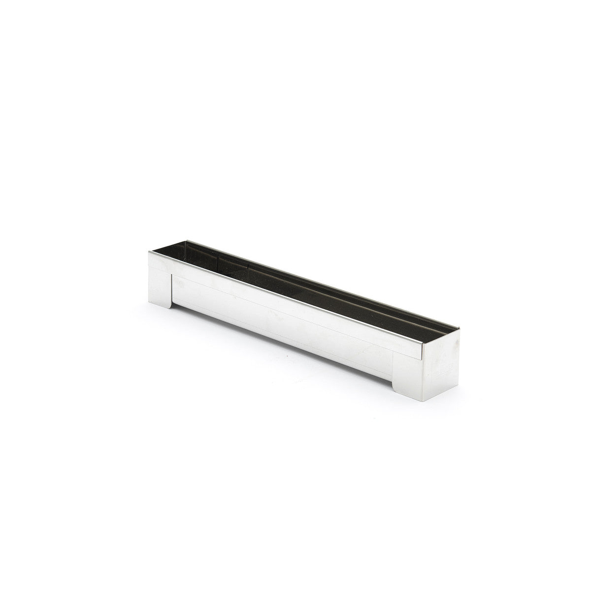 Gouttière à bûche carrée démontable en inox De Buyer vue de trois quarts