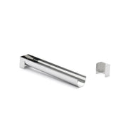 Gouttière à bûche ronde en inox avec embout amovible