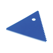 Raclette triangulaire dentelée bleue pour pâtisserie et travail des pâtes
