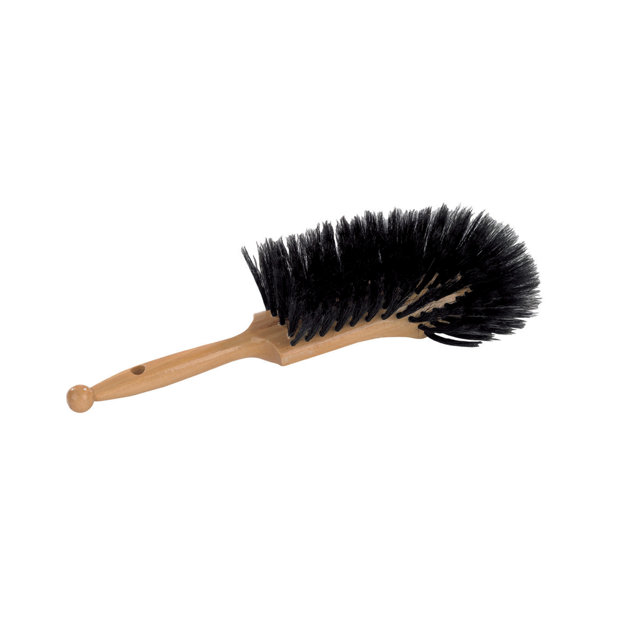 Brosse de boulanger en bois avec manche et poils noirs