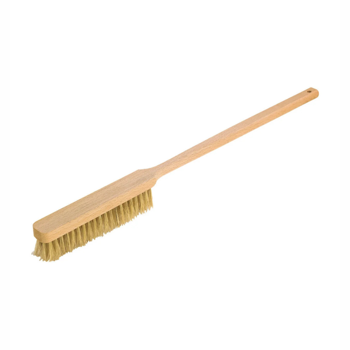 Brosse à farine en bois à long manche et poils naturels pour boulangerie et pâtisserie professionnelles
