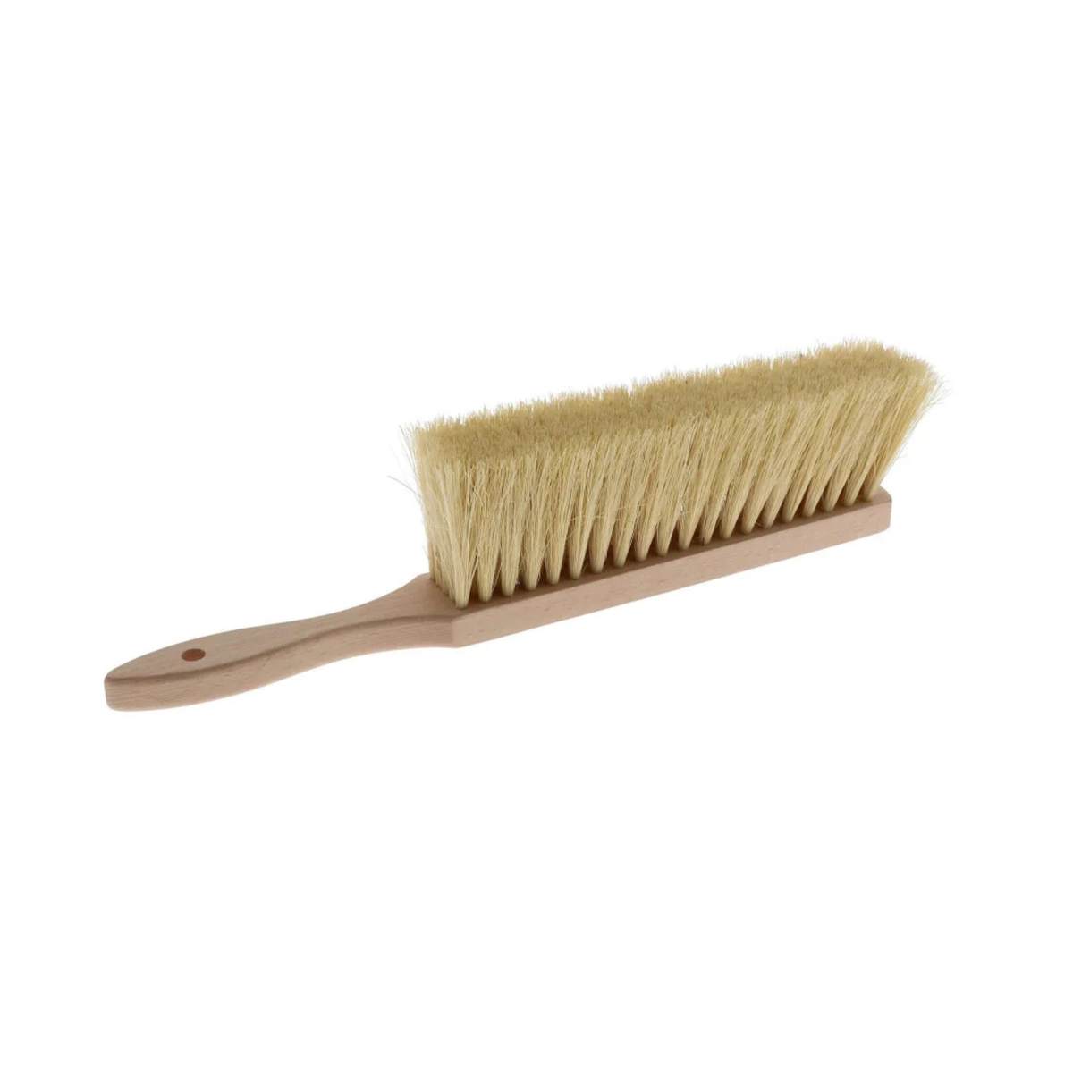 Brosse à farine en bois avec manche et poils naturels pour boulangerie et pâtisserie professionnelles
