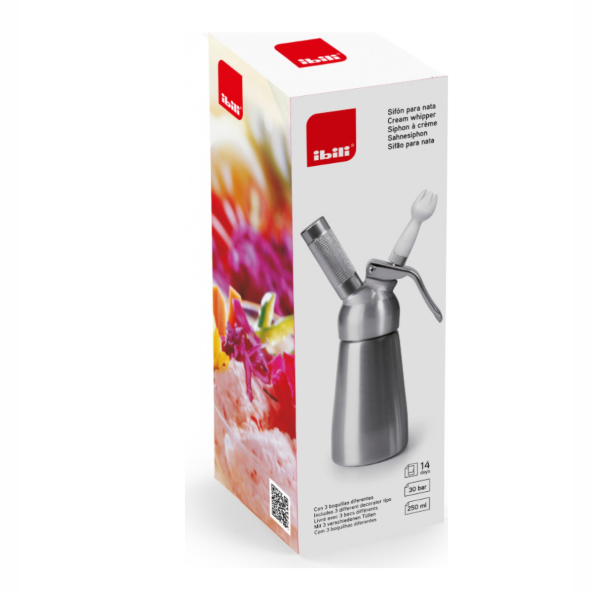 Siphon à crème Ibili 250 ml dans son emballage