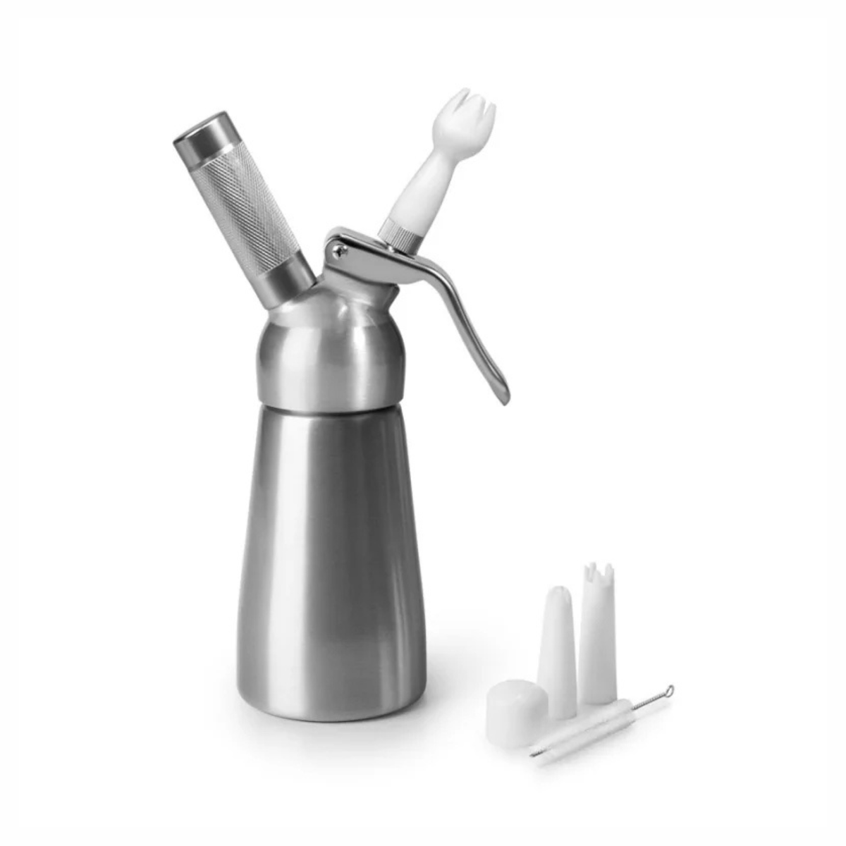Siphon à crème inox 250 ml avec douilles de décoration