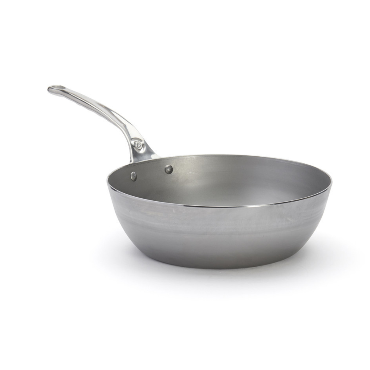 Sauteuse en acier De Buyer – vue trois-quarts
