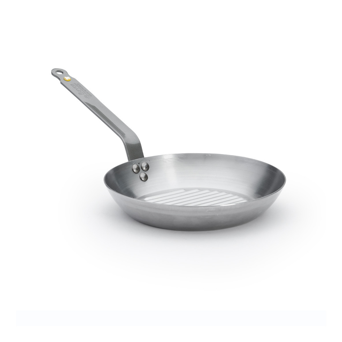 Poêle grill en acier – vue de trois quarts