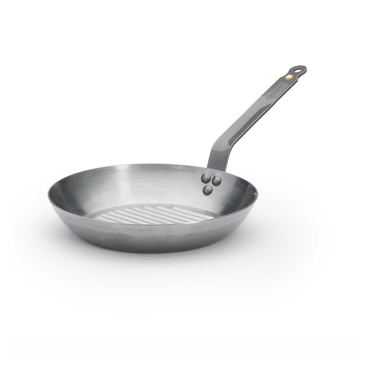 Poêle grill en acier avec fond strié