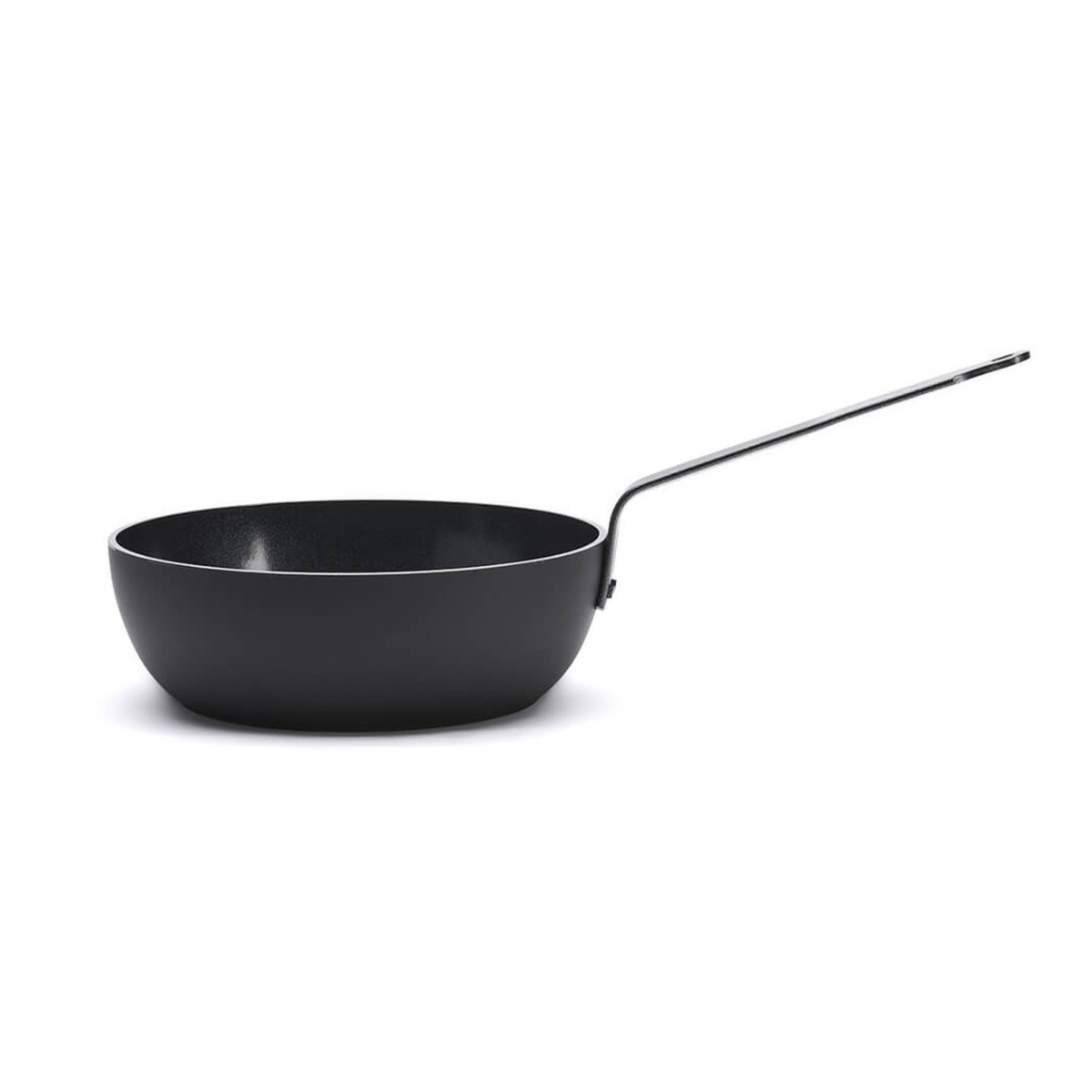 Poêle sauteuse noire De Buyer vue de profil