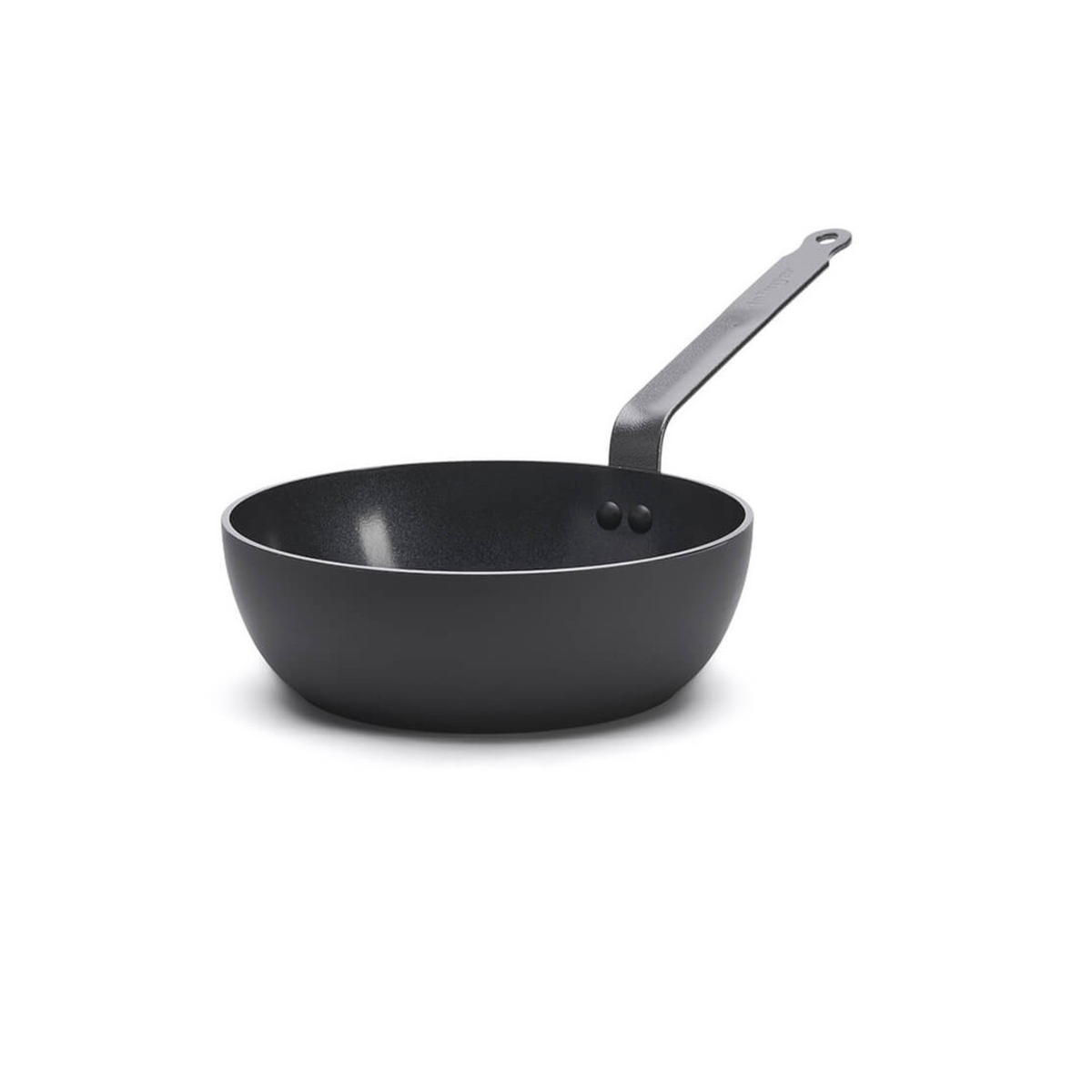 Poêle sauteuse noire De Buyer vue de face