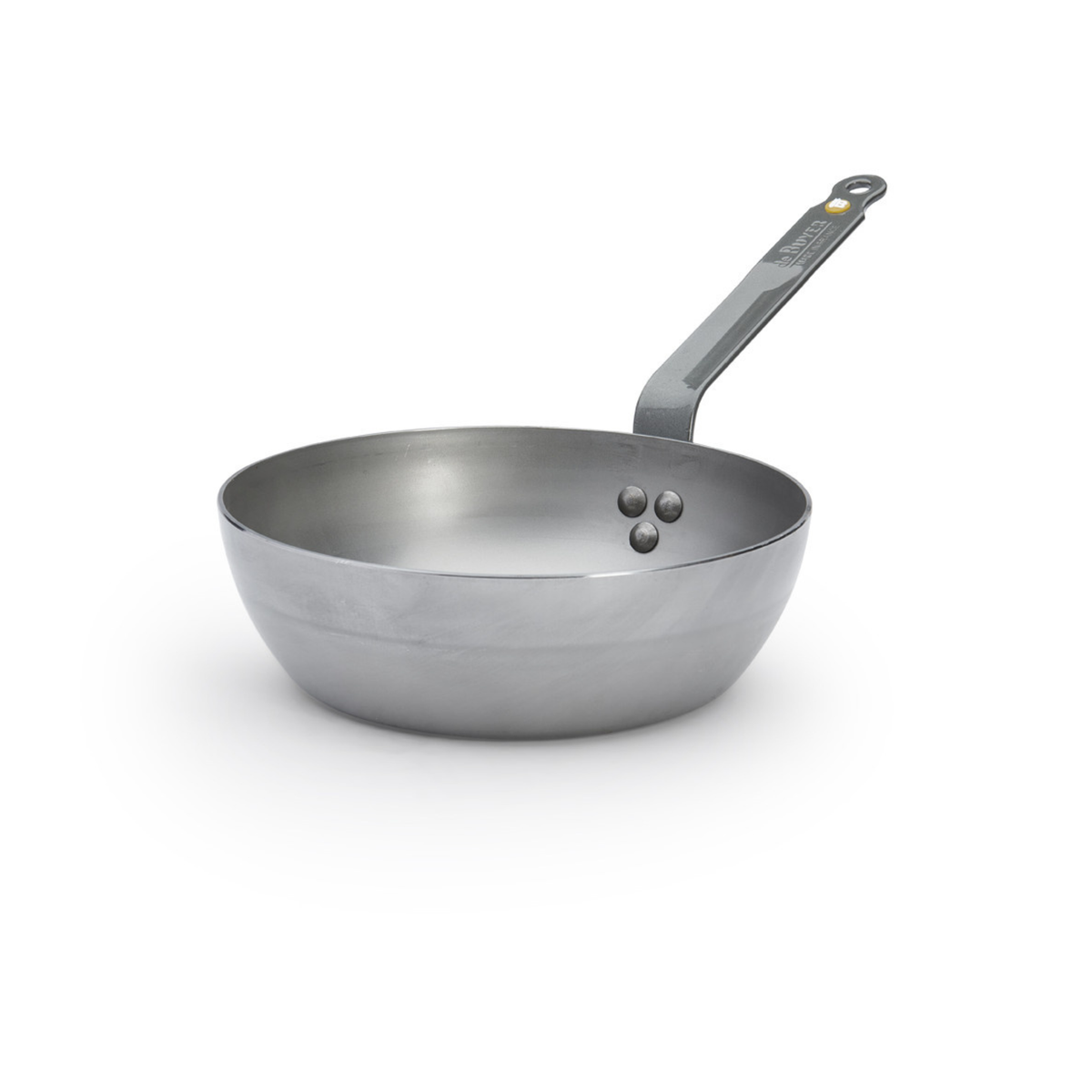 Sauteuse ronde en acier avec manche long
